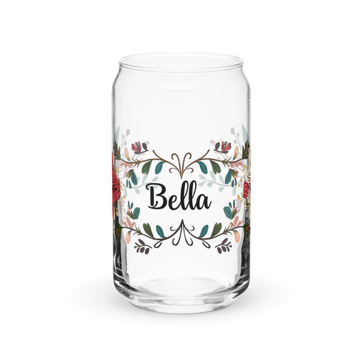 Bella Exclusive Name Art Piece Can - Shaped Glass Home Office Work Mexican Spanish Pride Gift Cup One - Of - A - Kind Calligraphy Glass | B15 - Mexicada