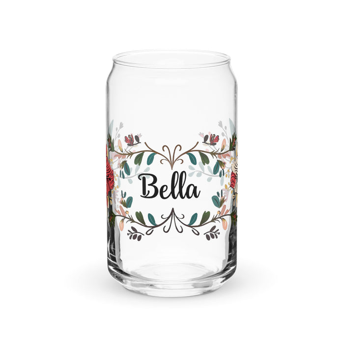 Bella Exclusive Name Art Piece Can - Shaped Glass Home Office Work Mexican Spanish Pride Gift Cup One - Of - A - Kind Calligraphy Glass | B15 - Mexicada