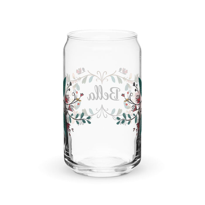 Bella Exclusive Name Art Piece Can-Shaped Glass Home Office Work Mexican Spanish Pride Gift Cup One-Of-A-Kind Calligraphy Glass | B15 Mexicada