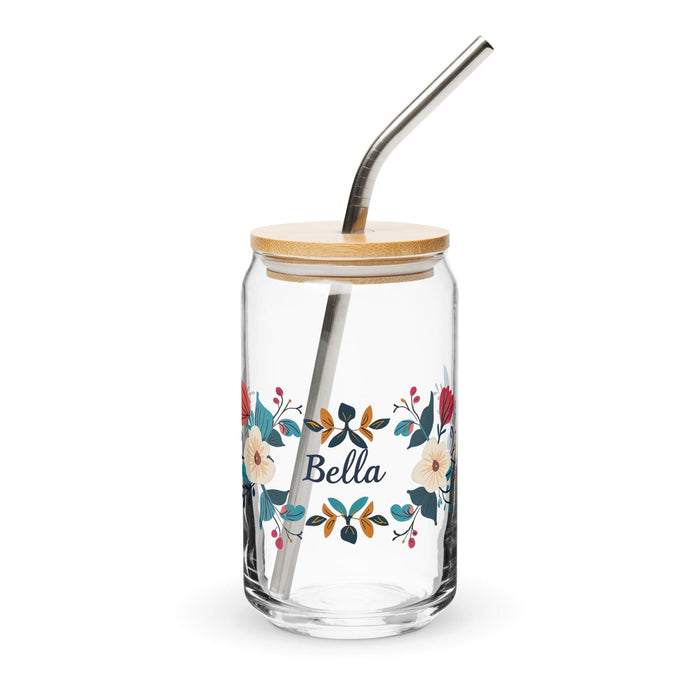 Bella Exclusive Name Art Piece Can-Shaped Glass Home Office Work Mexican Spanish Pride Gift Cup One-Of-A-Kind Calligraphy Glass | B19 Mexicada 16 oz With Lid & Straw