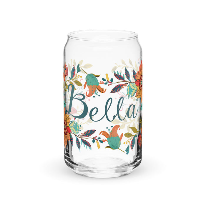 Bella Exclusive Name Art Piece Can - Shaped Glass Home Office Work Mexican Spanish Pride Gift Cup One - Of - A - Kind Calligraphy Glass | B20 - Mexicada