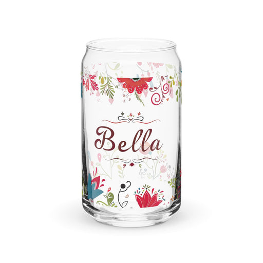 Bella Exclusive Name Art Piece Can-Shaped Glass Home Office Work Mexican Spanish Pride Gift Cup One-Of-A-Kind Calligraphy Glass | B22 Mexicada 16 oz