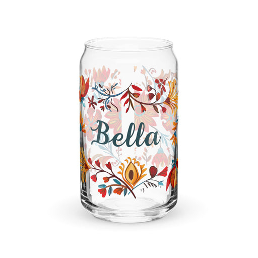 Bella Exclusive Name Art Piece Can - Shaped Glass Home Office Work Mexican Spanish Pride Gift Cup One - Of - A - Kind Calligraphy Glass | B23 - Mexicada