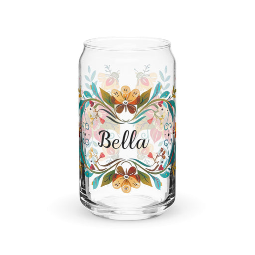 Bella Exclusive Name Art Piece Can-Shaped Glass Home Office Work Mexican Spanish Pride Gift Cup One-Of-A-Kind Calligraphy Glass | B24 Mexicada 16 oz