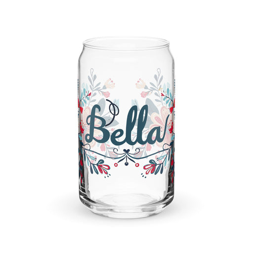 Bella Exclusive Name Art Piece Can - Shaped Glass Home Office Work Mexican Spanish Pride Gift Cup One - Of - A - Kind Calligraphy Glass | B25 - Mexicada