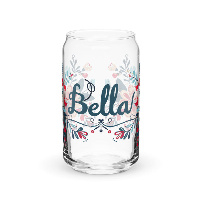 Bella Exclusive Name Art Piece Can - Shaped Glass Home Office Work Mexican Spanish Pride Gift Cup One - Of - A - Kind Calligraphy Glass | B25 - Mexicada