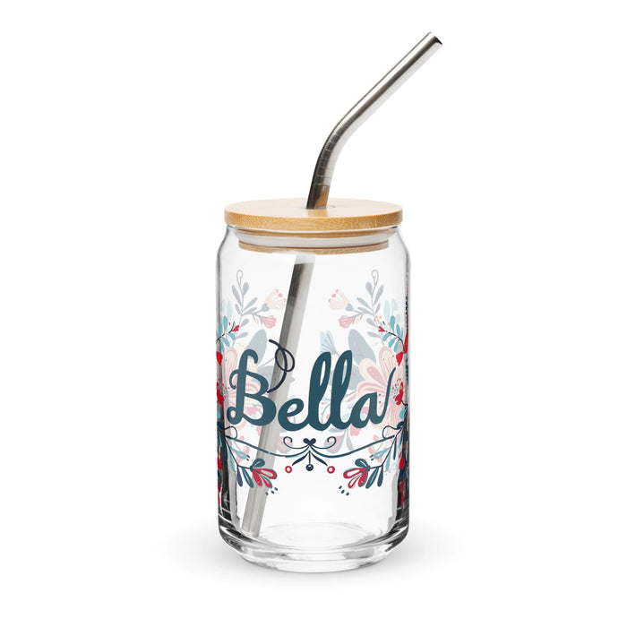 Bella Exclusive Name Art Piece Can-Shaped Glass Home Office Work Mexican Spanish Pride Gift Cup One-Of-A-Kind Calligraphy Glass | B25 Mexicada 16 oz With Lid & Straw