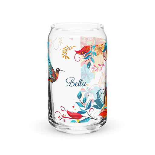 Bella Exclusive Name Art Piece Can-Shaped Glass Home Office Work Mexican Spanish Pride Gift Cup One-Of-A-Kind Calligraphy Glass | B27 Mexicada 16 oz (No Lid No Straw)