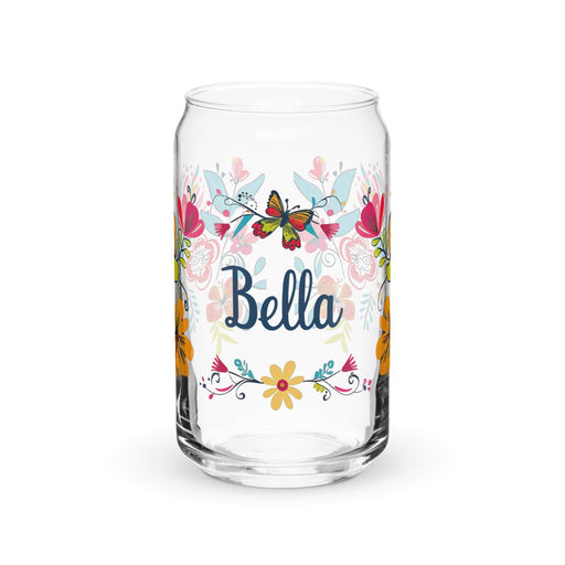 Bella Exclusive Name Art Piece Can-Shaped Glass Home Office Work Mexican Spanish Pride Gift Cup One-Of-A-Kind Calligraphy Glass | B28 Mexicada 16 oz