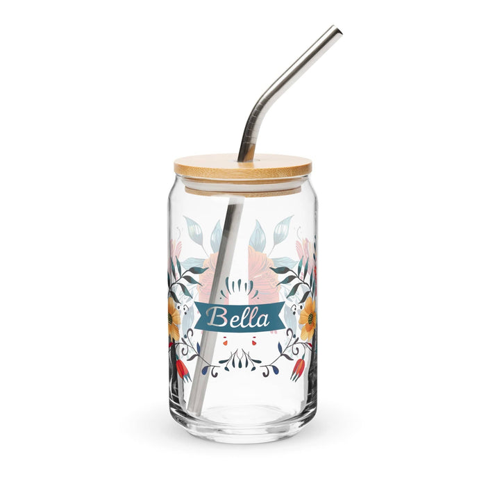 Bella Exclusive Name Art Piece Can - Shaped Glass Home Office Work Mexican Spanish Pride Gift Cup One - Of - A - Kind Calligraphy Glass | B29 - Mexicada