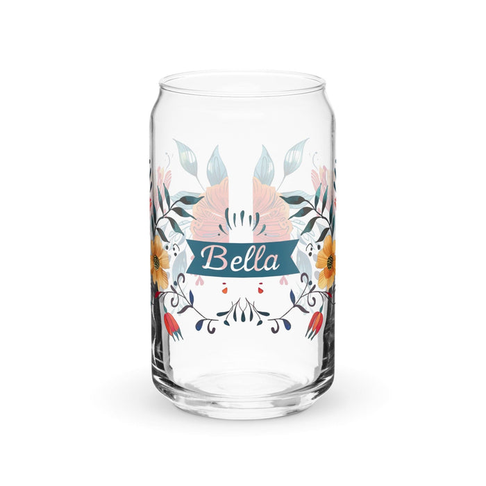 Bella Exclusive Name Art Piece Can-Shaped Glass Home Office Work Mexican Spanish Pride Gift Cup One-Of-A-Kind Calligraphy Glass | B29 Mexicada 16 oz (No Lid No Straw)