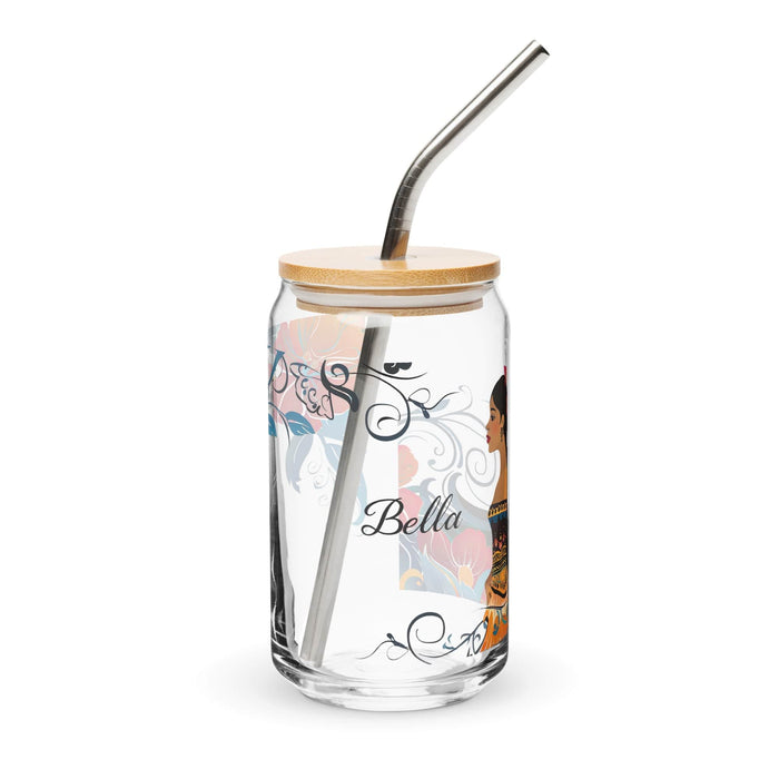 Bella Exclusive Name Art Piece Can-Shaped Glass Home Office Work Mexican Spanish Pride Gift Cup One-Of-A-Kind Calligraphy Glass | B3 Mexicada 16 oz With Lid & Straw