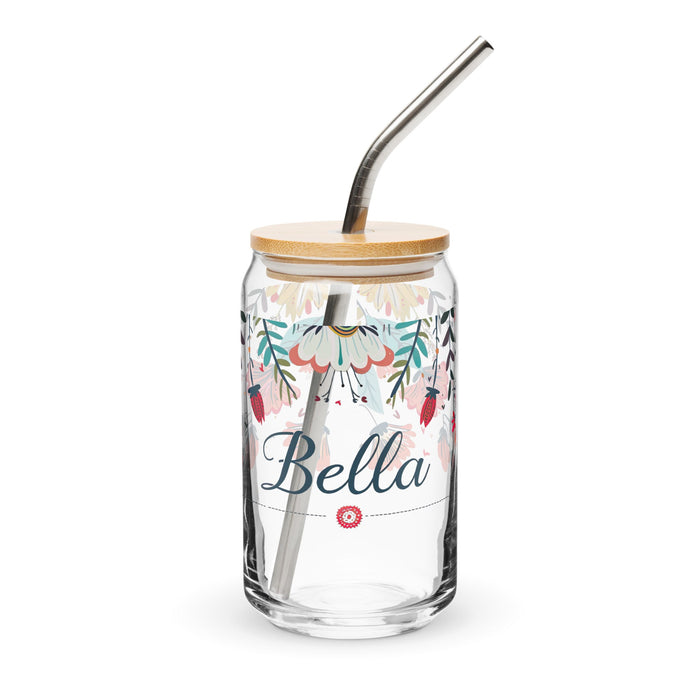 Bella Exclusive Name Art Piece Can - Shaped Glass Home Office Work Mexican Spanish Pride Gift Cup One - Of - A - Kind Calligraphy Glass | B30 - Mexicada