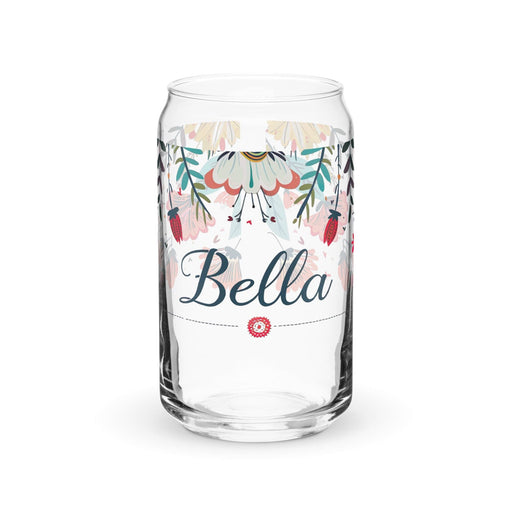 Bella Exclusive Name Art Piece Can-Shaped Glass Home Office Work Mexican Spanish Pride Gift Cup One-Of-A-Kind Calligraphy Glass | B30 Mexicada 16 oz (No Lid No Straw)