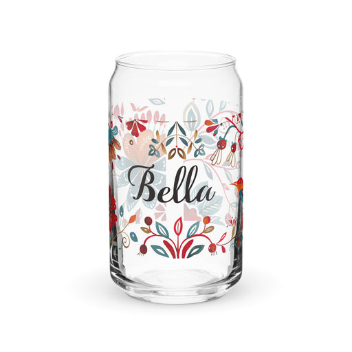 Bella Exclusive Name Art Piece Can - Shaped Glass Home Office Work Mexican Spanish Pride Gift Cup One - Of - A - Kind Calligraphy Glass | B4 - Mexicada