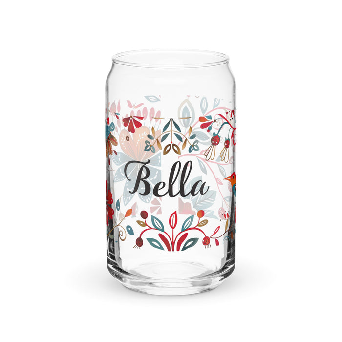 Bella Exclusive Name Art Piece Can - Shaped Glass Home Office Work Mexican Spanish Pride Gift Cup One - Of - A - Kind Calligraphy Glass | B4 - Mexicada