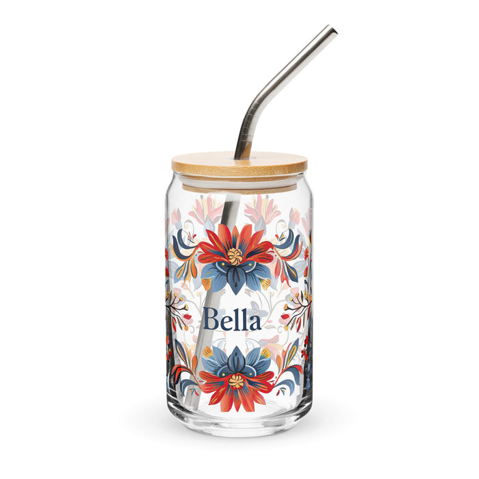 Bella Exclusive Name Art Piece Can - Shaped Glass Home Office Work Mexican Spanish Pride Gift Cup One - Of - A - Kind Calligraphy Glass | B5 - Mexicada