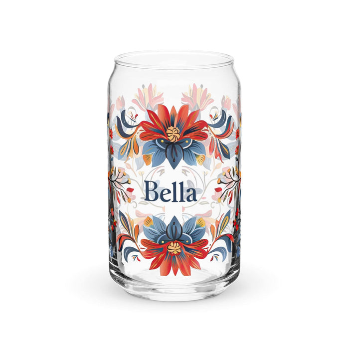 Bella Exclusive Name Art Piece Can-Shaped Glass Home Office Work Mexican Spanish Pride Gift Cup One-Of-A-Kind Calligraphy Glass | B5 Mexicada 16 oz