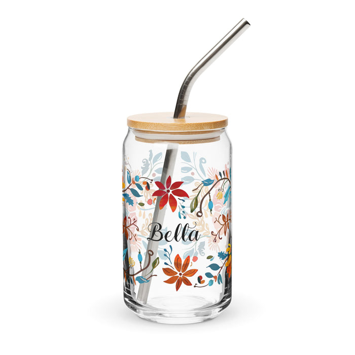 Bella Exclusive Name Art Piece Can - Shaped Glass Home Office Work Mexican Spanish Pride Gift Cup One - Of - A - Kind Calligraphy Glass | B8 - Mexicada