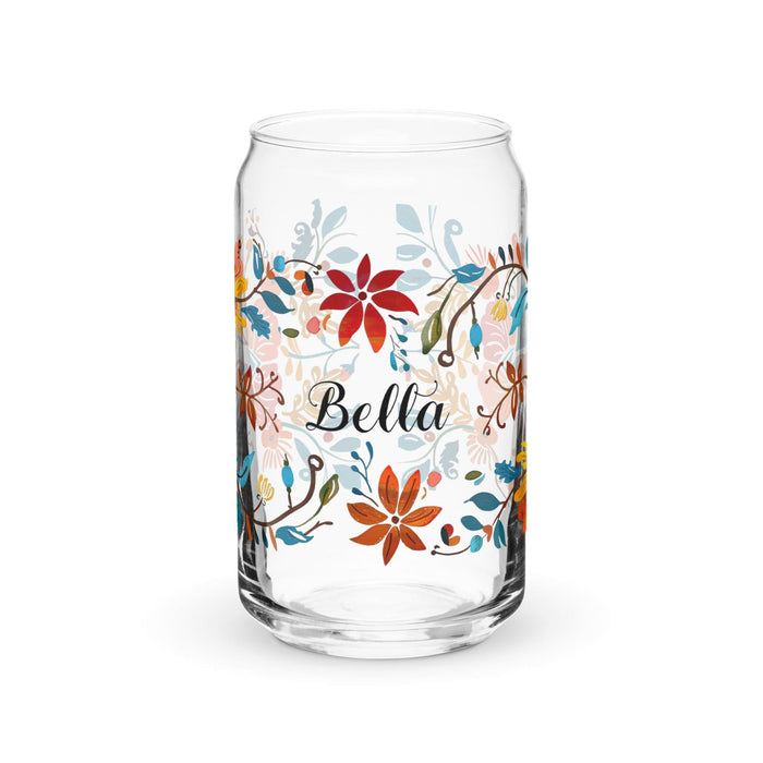 Bella Exclusive Name Art Piece Can-Shaped Glass Home Office Work Mexican Spanish Pride Gift Cup One-Of-A-Kind Calligraphy Glass | B8 Mexicada 16 oz