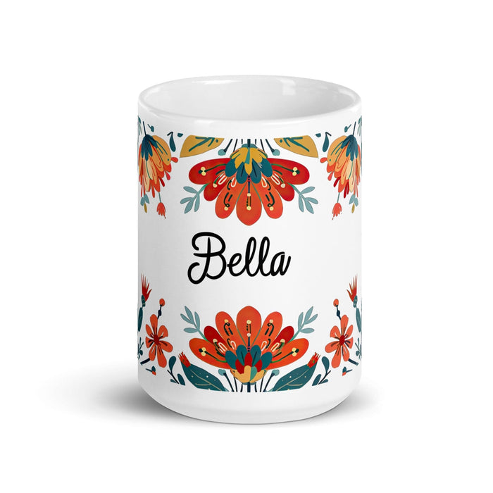 Bella Exclusive Name Art Piece Home Office Work Coffee Mug Mexican Spanish Pride Gift Cup One-Of-A-Kind Calligraphy White Glossy Mug | B10 Mexicada