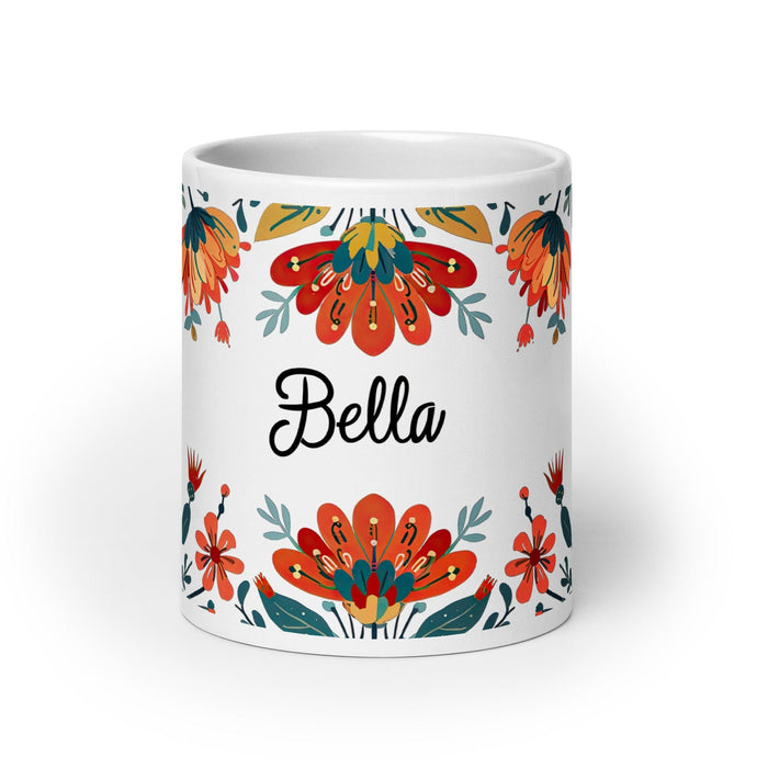 Bella Exclusive Name Art Piece Home Office Work Coffee Mug Mexican Spanish Pride Gift Cup One-Of-A-Kind Calligraphy White Glossy Mug | B10 Mexicada