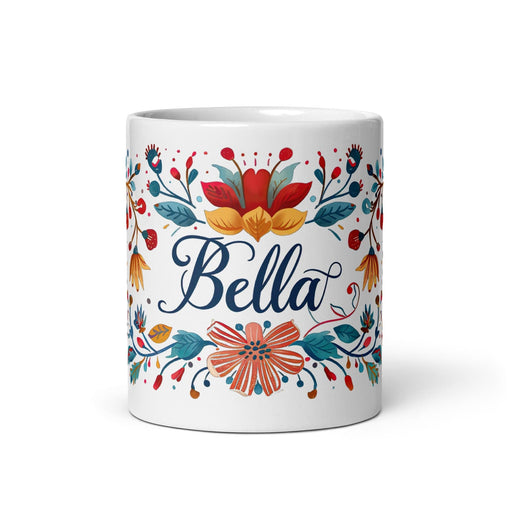 Bella Exclusive Name Art Piece Home Office Work Coffee Mug Mexican Spanish Pride Gift Cup One-Of-A-Kind Calligraphy White Glossy Mug | B11 Mexicada