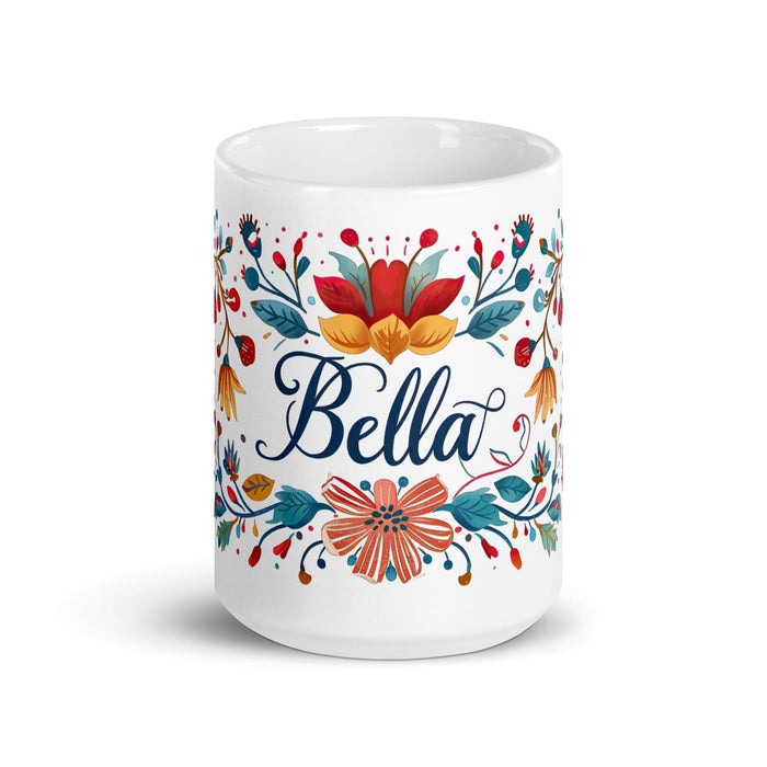 Bella Exclusive Name Art Piece Home Office Work Coffee Mug Mexican Spanish Pride Gift Cup One-Of-A-Kind Calligraphy White Glossy Mug | B11 Mexicada