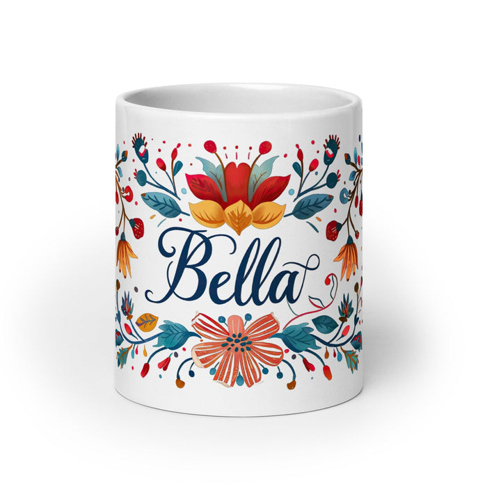 Bella Exclusive Name Art Piece Home Office Work Coffee Mug Mexican Spanish Pride Gift Cup One-Of-A-Kind Calligraphy White Glossy Mug | B11 Mexicada