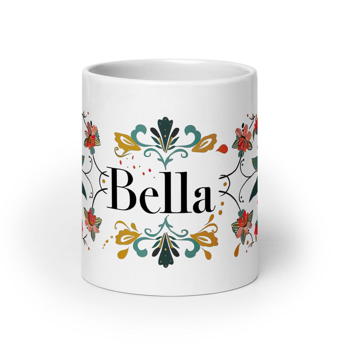 Bella Exclusive Name Art Piece Home Office Work Coffee Mug Mexican Spanish Pride Gift Cup One-Of-A-Kind Calligraphy White Glossy Mug | B12 Mexicada