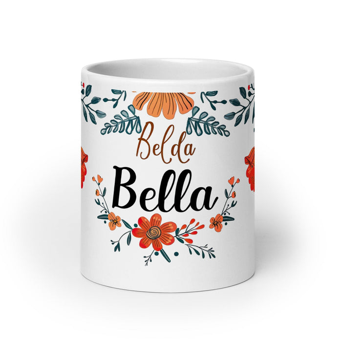 Bella Exclusive Name Art Piece Home Office Work Coffee Mug Mexican Spanish Pride Gift Cup One-Of-A-Kind Calligraphy White Glossy Mug | B13 Mexicada