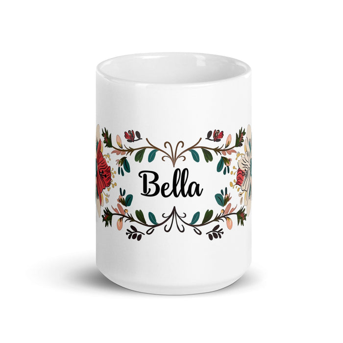 Bella Exclusive Name Art Piece Home Office Work Coffee Mug Mexican Spanish Pride Gift Cup One-Of-A-Kind Calligraphy White Glossy Mug | B15 Mexicada