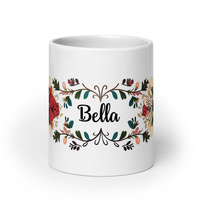 Bella Exclusive Name Art Piece Home Office Work Coffee Mug Mexican Spanish Pride Gift Cup One-Of-A-Kind Calligraphy White Glossy Mug | B15 Mexicada