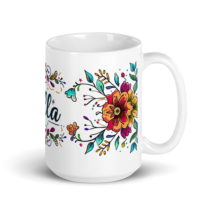 Bella Exclusive Name Art Piece Home Office Work Coffee Mug Mexican Spanish Pride Gift Cup One-Of-A-Kind Calligraphy White Glossy Mug | B17 Mexicada 15 oz