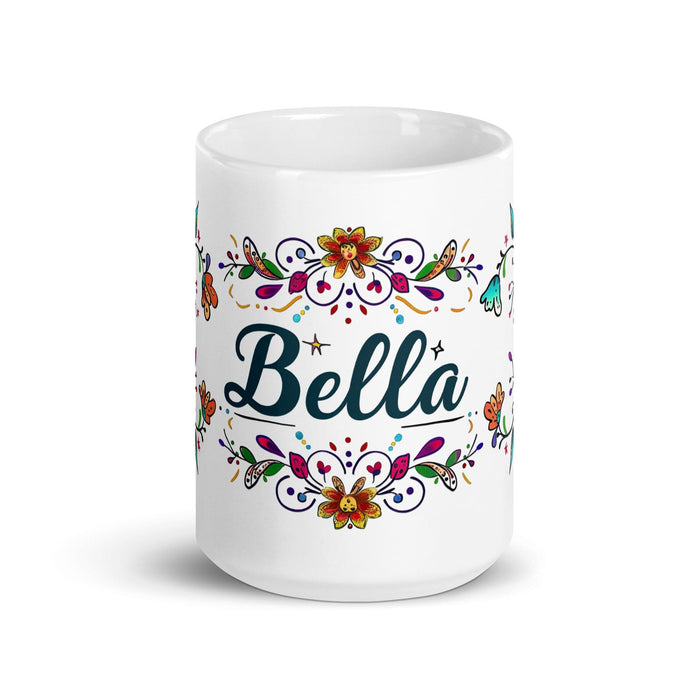 Bella Exclusive Name Art Piece Home Office Work Coffee Mug Mexican Spanish Pride Gift Cup One-Of-A-Kind Calligraphy White Glossy Mug | B17 Mexicada