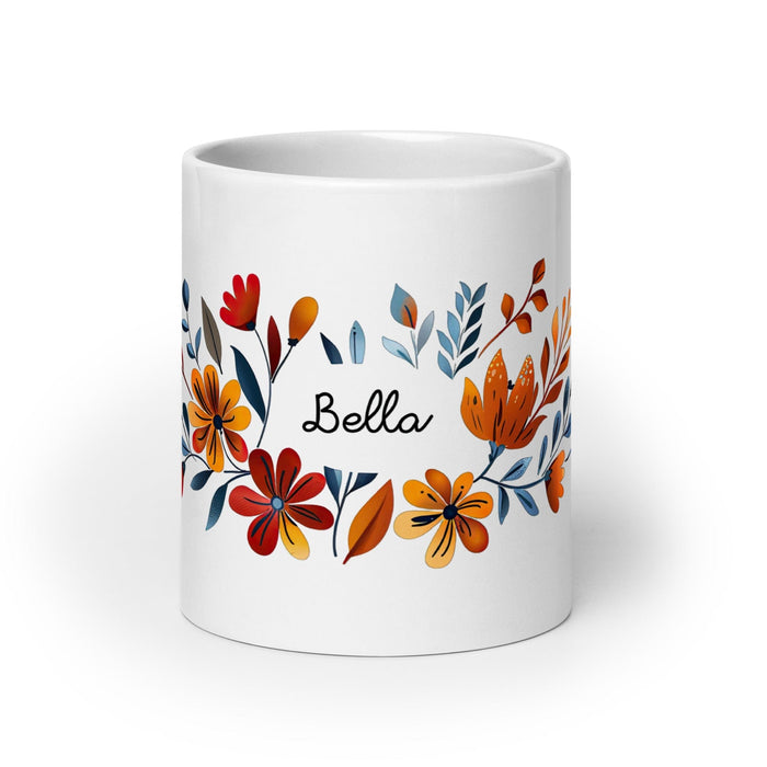 Bella Exclusive Name Art Piece Home Office Work Coffee Mug Mexican Spanish Pride Gift Cup One-Of-A-Kind Calligraphy White Glossy Mug | B18 Mexicada