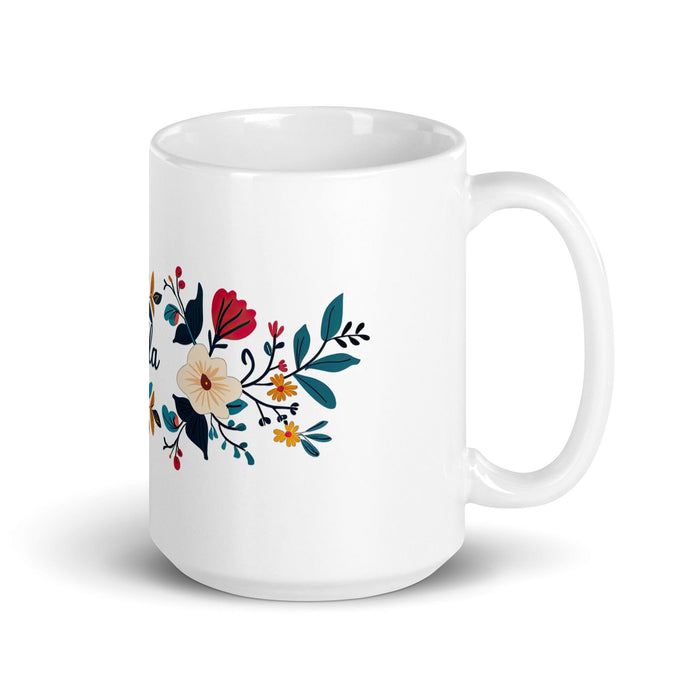 Bella Exclusive Name Art Piece Home Office Work Coffee Mug Mexican Spanish Pride Gift Cup One-Of-A-Kind Calligraphy White Glossy Mug | B19 Mexicada 15 oz