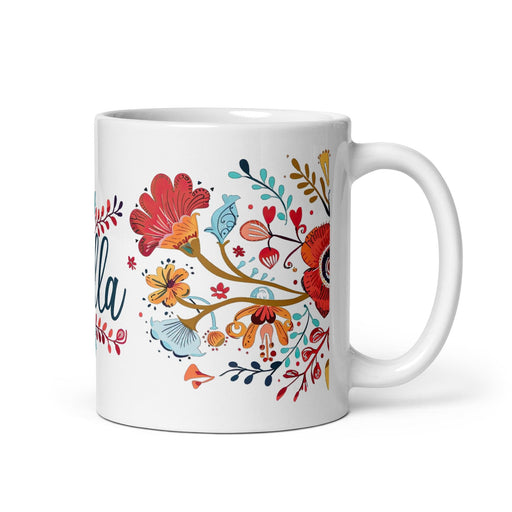 Bella Exclusive Name Art Piece Home Office Work Coffee Mug Mexican Spanish Pride Gift Cup One-Of-A-Kind Calligraphy White Glossy Mug | B2 Mexicada 11 oz