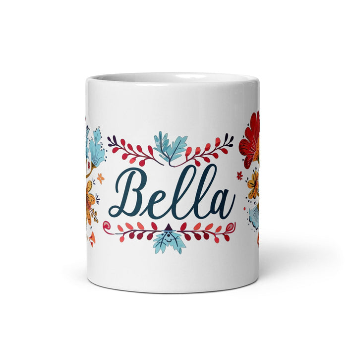 Bella Exclusive Name Art Piece Home Office Work Coffee Mug Mexican Spanish Pride Gift Cup One-Of-A-Kind Calligraphy White Glossy Mug | B2 Mexicada