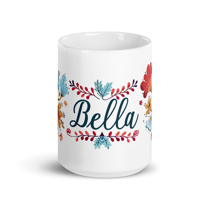 Bella Exclusive Name Art Piece Home Office Work Coffee Mug Mexican Spanish Pride Gift Cup One-Of-A-Kind Calligraphy White Glossy Mug | B2 Mexicada