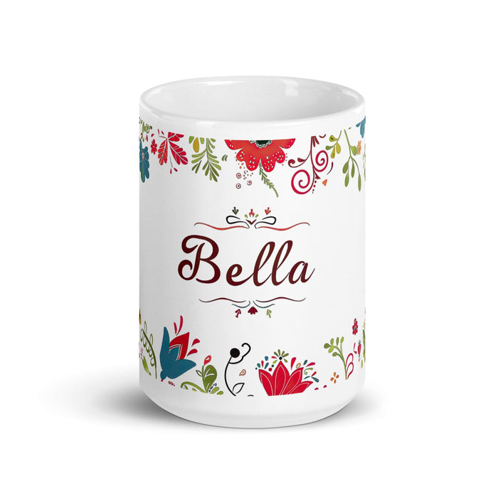 Bella Exclusive Name Art Piece Home Office Work Coffee Mug Mexican Spanish Pride Gift Cup One-Of-A-Kind Calligraphy White Glossy Mug | B22 Mexicada