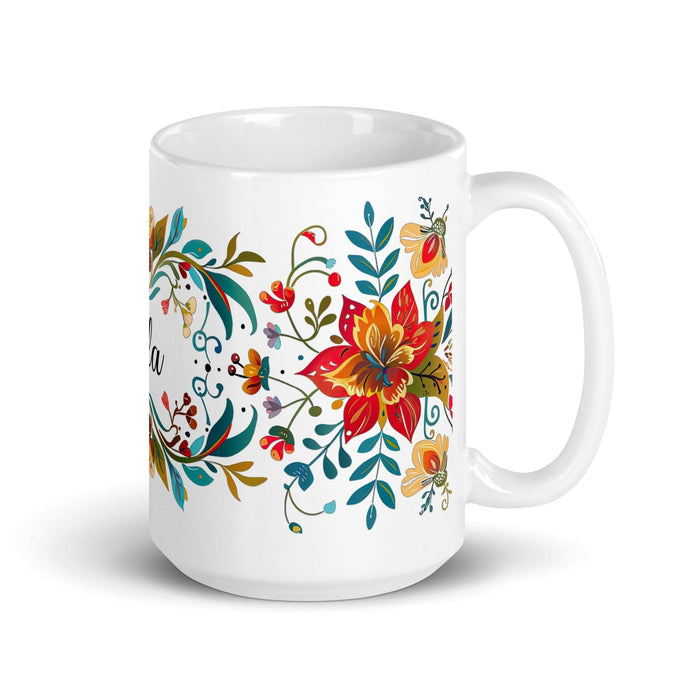 Bella Exclusive Name Art Piece Home Office Work Coffee Mug Mexican Spanish Pride Gift Cup One-Of-A-Kind Calligraphy White Glossy Mug | B24 Mexicada 15 oz