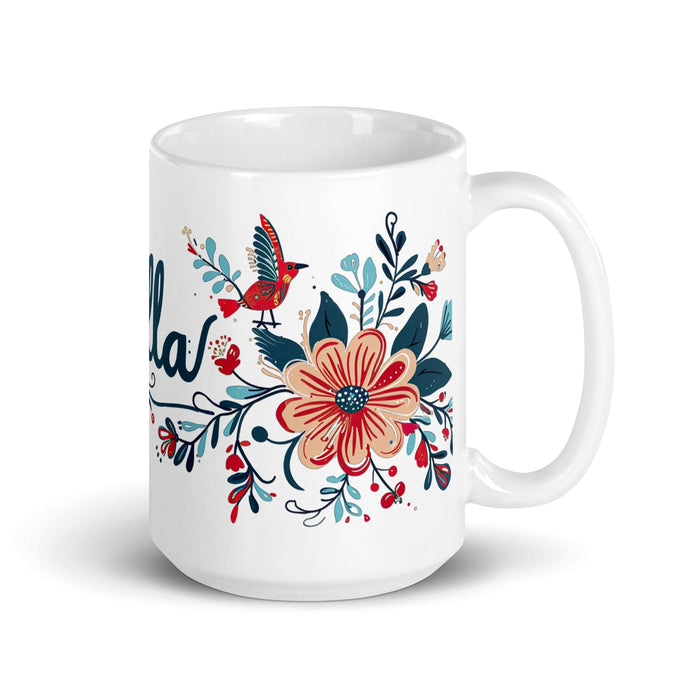 Bella Exclusive Name Art Piece Home Office Work Coffee Mug Mexican Spanish Pride Gift Cup One-Of-A-Kind Calligraphy White Glossy Mug | B25 Mexicada 15 oz