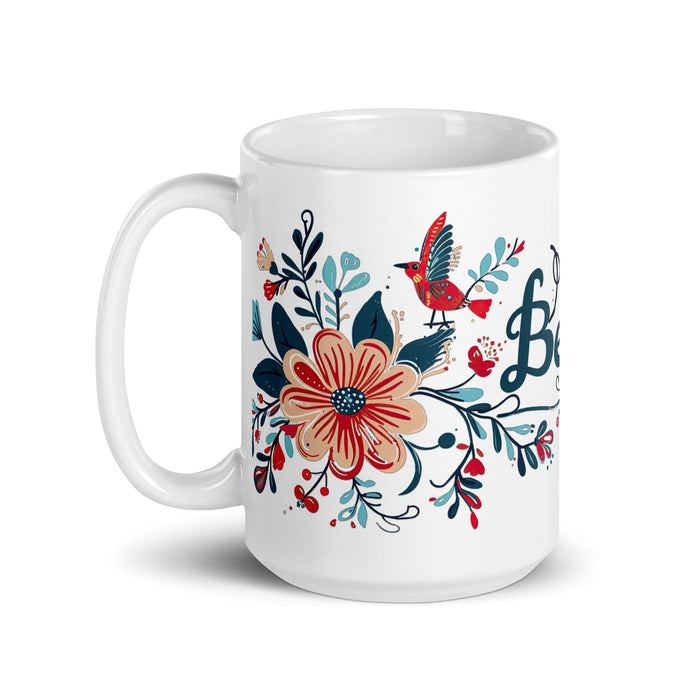 Bella Exclusive Name Art Piece Home Office Work Coffee Mug Mexican Spanish Pride Gift Cup One-Of-A-Kind Calligraphy White Glossy Mug | B25 Mexicada