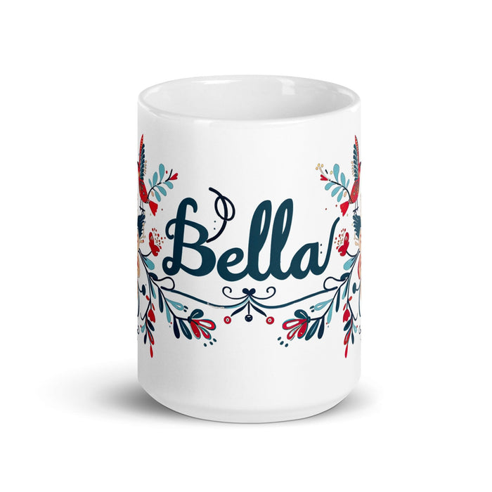 Bella Exclusive Name Art Piece Home Office Work Coffee Mug Mexican Spanish Pride Gift Cup One-Of-A-Kind Calligraphy White Glossy Mug | B25 Mexicada