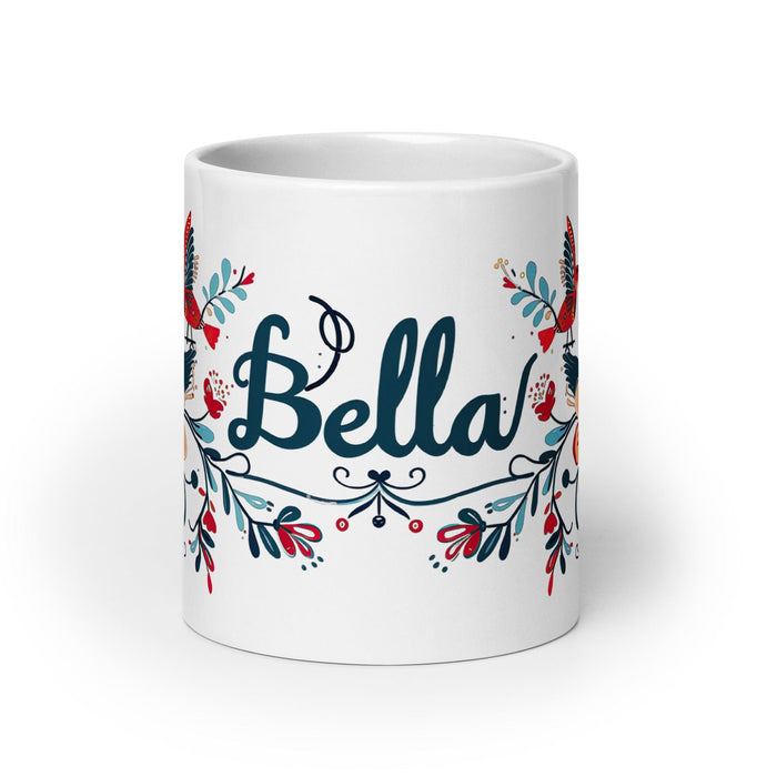 Bella Exclusive Name Art Piece Home Office Work Coffee Mug Mexican Spanish Pride Gift Cup One-Of-A-Kind Calligraphy White Glossy Mug | B25 Mexicada