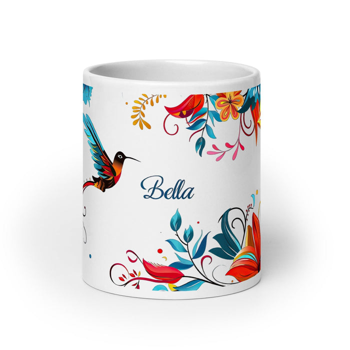 Bella Exclusive Name Art Piece Home Office Work Coffee Mug Mexican Spanish Pride Gift Cup One-Of-A-Kind Calligraphy White Glossy Mug | B27 Mexicada