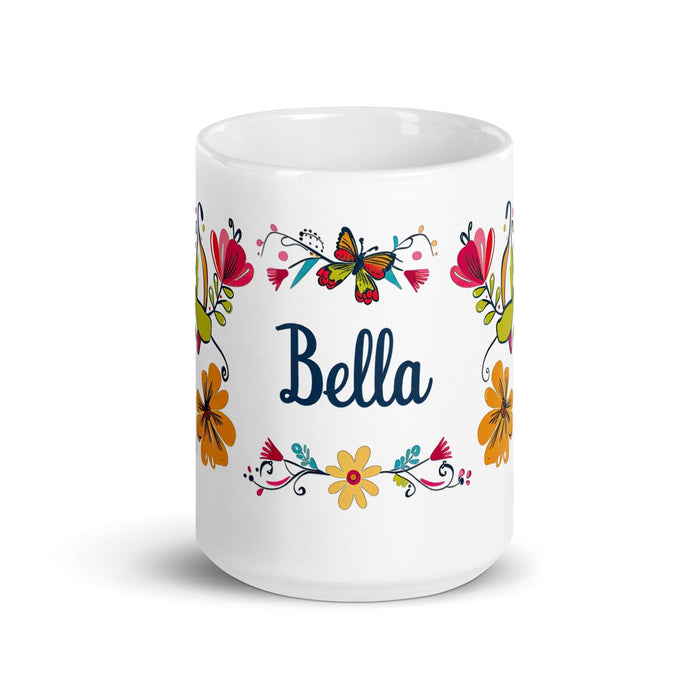 Bella Exclusive Name Art Piece Home Office Work Coffee Mug Mexican Spanish Pride Gift Cup One-Of-A-Kind Calligraphy White Glossy Mug | B28 Mexicada