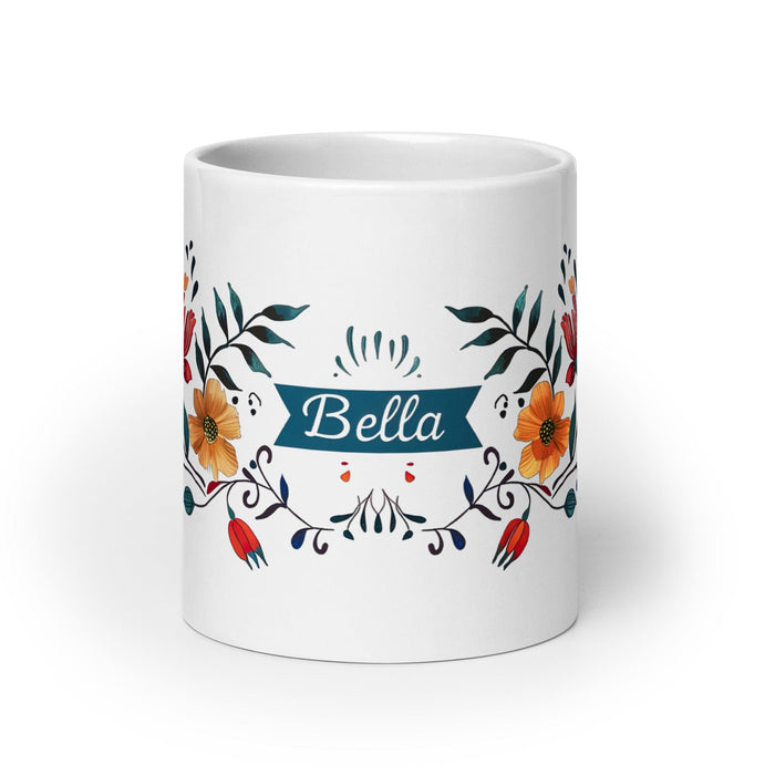 Bella Exclusive Name Art Piece Home Office Work Coffee Mug Mexican Spanish Pride Gift Cup One-Of-A-Kind Calligraphy White Glossy Mug | B29 Mexicada