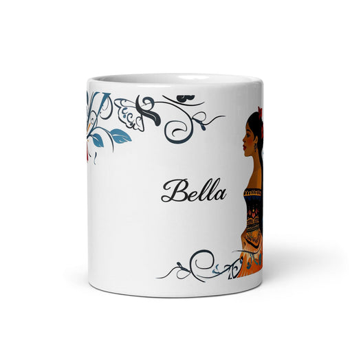 Bella Exclusive Name Art Piece Home Office Work Coffee Mug Mexican Spanish Pride Gift Cup One-Of-A-Kind Calligraphy White Glossy Mug | B3 Mexicada